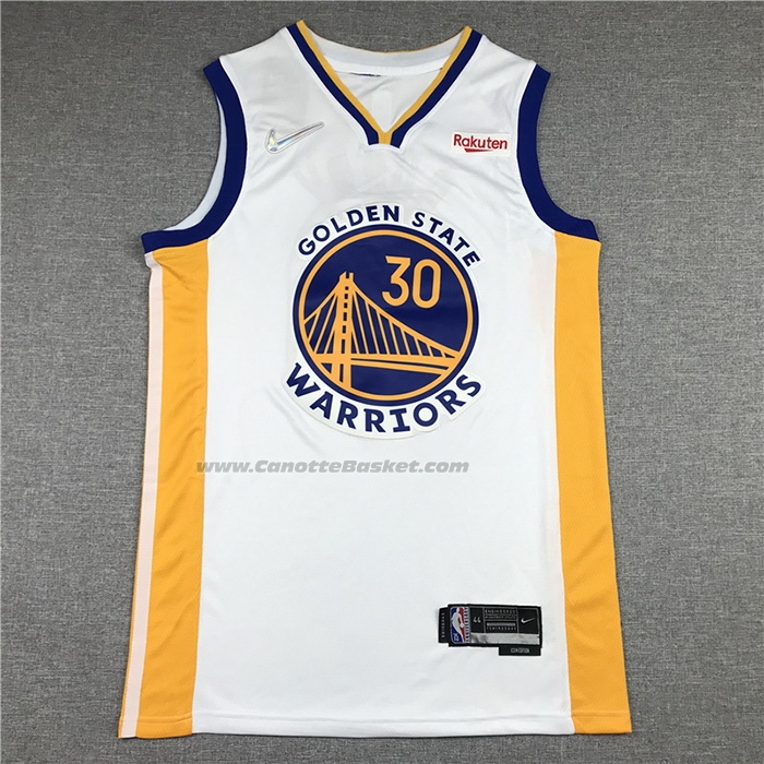 Maglia Golden State Warriors Stephen Curry NO 30 Association 2021-22 Bianco